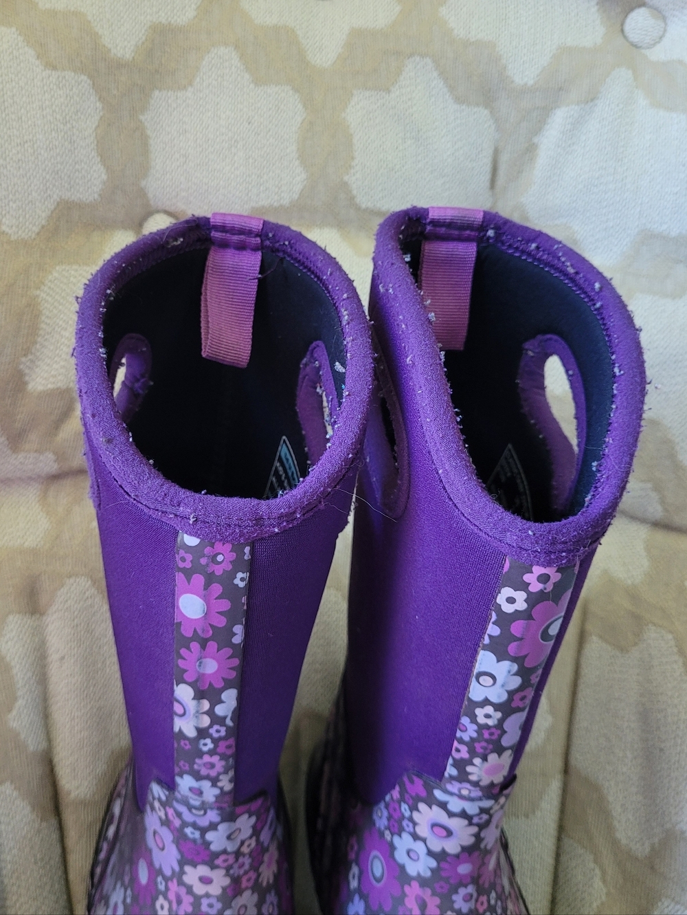 BOGS CLASSIC WATERPROOF BOOTS DAISY LOVE ME -30 C PURPLE KIDS GIRLS SIZE 2 - Picture 10 of 13